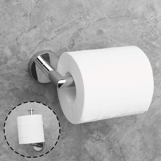 HITSLAM Chrome Toilet Roll Holder Wall Mounted SUS 304 Stainless Steel Silver Toilet Paper Holder Waterproof Rotateproof Toilet Tissue Holder for Bathroom - Image 4