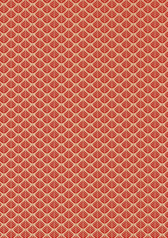 Clairefontaine Kraft Wrapping Paper, 5 x 0.35m - Red Flowers - Image 2