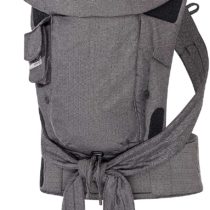 Hoppediz Bondolino Comfort Carrier for Babies incl. Instruction, London Black-Grey