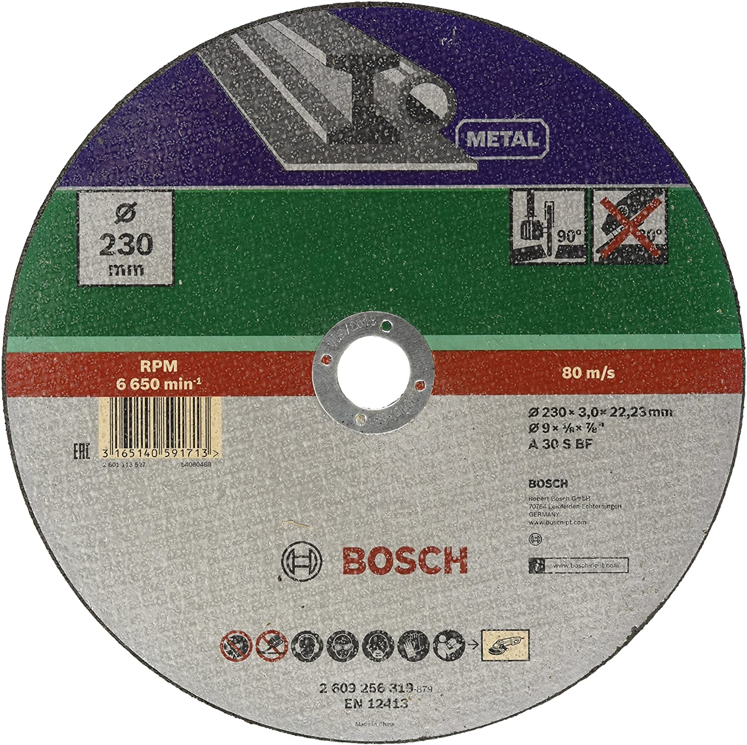 Bosch Home and Garden 2609256320 Straight Cutting disc, INOX, 125 mm