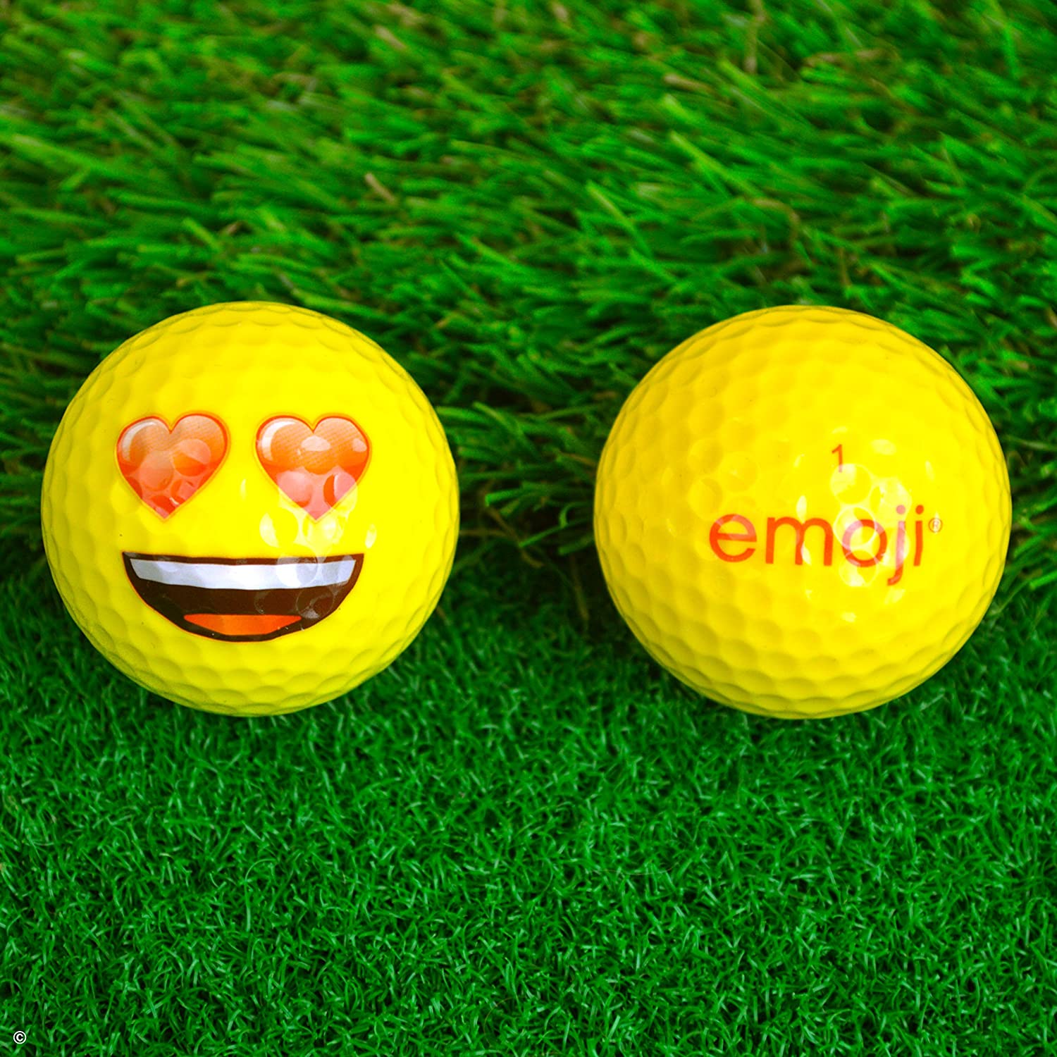 Emoji Unisex Adult 6 Pack Heart Eyes Novelty Fun Golf Balls