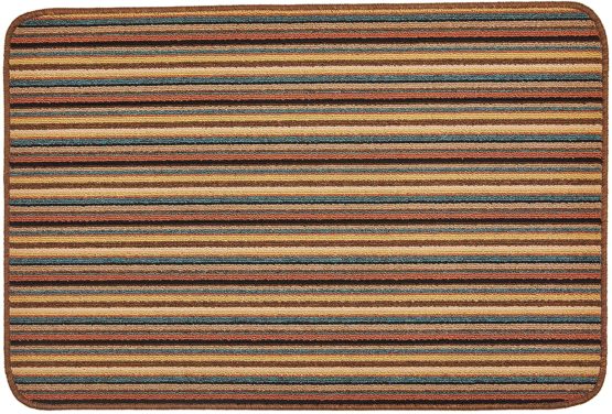 Dandy by William Armes, Ios Stripe Indoor Washable Rug, Brown, 100 x 67