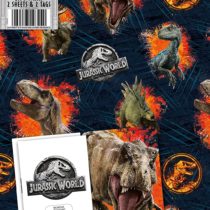 Jurassic Park Wrapping Paper and Gift Tags, 2 Sheets and 2 Gift Tags