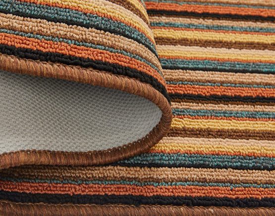 Dandy by William Armes, Ios Stripe Indoor Washable Rug, Brown, 100 x 67 - Image 3