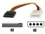 StarTech 6in 4 Pin LP4 to SATA Power Cable Adapter - LP4 to SATA - 6in LP4 to SATA Cable - 4 pin to SATA power