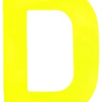 Merriway BH05613 Yellow High Visibility Reflective Plastic Stick-On Wheelie Bin Post Box Crate Dust Bin Letter 75 mm (3 Inch) Letter D - Pack of 2