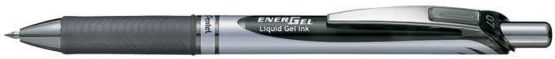 5x PENTEL BL77 ENERGEL RETRACTABLE ROLLER BALL PENS. BLACK INK. 0.7mm METAL TIP. RUBBER GRIP. BL77-A x5 - Image 2