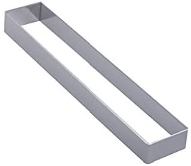 De Buyer 3941.18-Stainless Steel Rectangular Ring with Sharp Corners, 18 x 3 cm, Silver