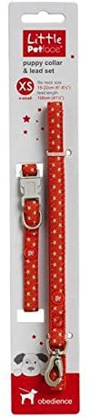Petface (Little Petface) Puppy Dog Collar/Lead Set, X-Small, Grey Stars