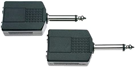 Stagg 16090 1/4-Inch 2 x Stereo Phone Jack/1 x Mono Phone Plug Y-Adaptor - Black (Pack of 2)