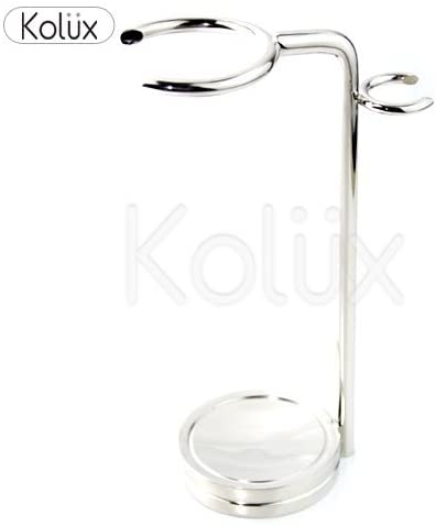 Haryali London, Dual Shaving Stand, Stainless Steel Stand for Razor And Brush Classic Razor Brush Organizer