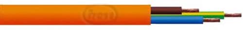Merriway BH01504 3-Core Round Flex Lawn Mower Strimmer Cable, 3183Y 0.75mm Orange, 20 Metres (66 feet)