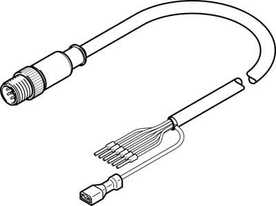 Festo 1449604 Model NEBM-M12G8-E-10-Q5-LE6 Motor Cable, White