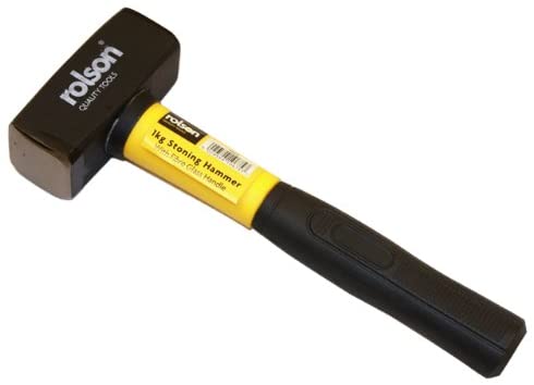 Rolson 10675 1 kg Stoning Hammer Fibreglass Shaft, Black