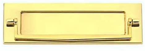Merriway BH01875 Victorian Style Sprung Letter Plate with Knocker, 250 x 75mm (10 inch x 3 inch) -Polished Brass Plate & Knocker
