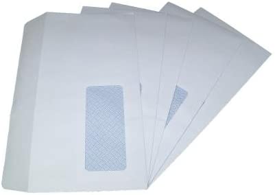 500 x DL Window White SELF Seal Envelopes 110x220mm, 90gsm