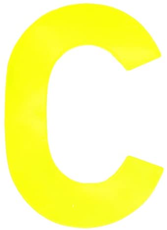 Merriway BH05612 Yellow High Visibility Reflective Plastic Stick-On Wheelie Bin Post Box Crate Dust Bin Letter 75 mm (3 Inch) Letter C - Pack of 2