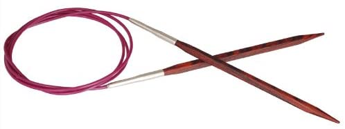 KnitPro 120 cm x 5 mm Cubics Fixed Circular Needles, Rosewood, 5.00mm