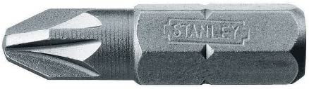 Stanley 168953B 25mm Pozidrive 3pt Bit 25mm, Silver, PZ3 25mm Pack 25