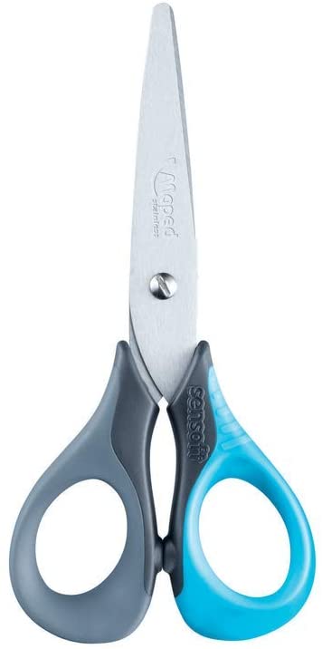 Maped Sensoft 3D Scissors 13cm 5 inch (Assorted Colours), Various Pastel Colors (Purple, Pink, Or Blue), No