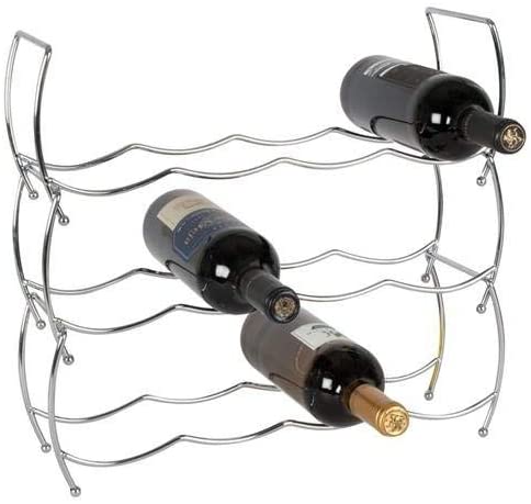 Viscio Trading 171532 Stackable Chrome Wine Rack, Steel, Silver, 13 x 40 x 40 cm, 13x40x40 cm - Image 2