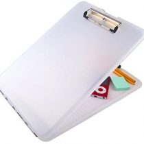 A4 Plastic Compact Clipboard Paper Storage Box File Clear