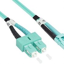 Good Connections LWL Duplex Patch Cable LC to SC Multimode 50/125 Inch Fibre Optic turquoise OM3 - Aqua/Türkis 5 m