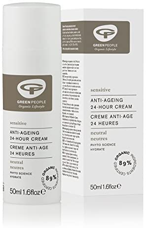 Green People Scent Free 24 Hour Cream - Day & Night Face Cream for Sensitive Skin - Firming - Vegan & Natural, 50ml