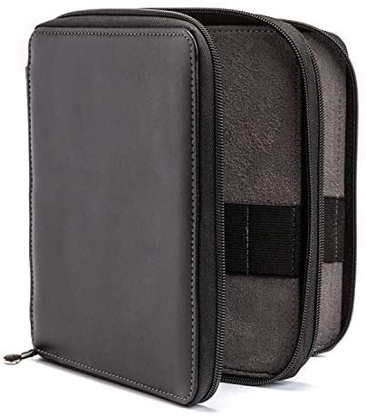 Global : Leather Black Folding Colour Pencil Case Holds 72, 72 Pencil Capacity - Image 3