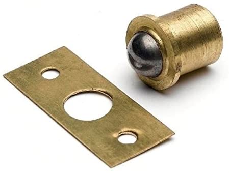 Merriway BH03477 (2 Pcs) 13mm (1/2 inch) Single Solid Brass Ball Cupboard cabinet Door Bullet Catch - Pack of 2 Pieces