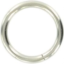 Merriway BH03264 Metal Curtain Drapery Rings, Inner Dia.25mm (1 inch) Outer Dimension 32mm (1.1/4 inch) - Matt Brushed Nickel, Pack of 24
