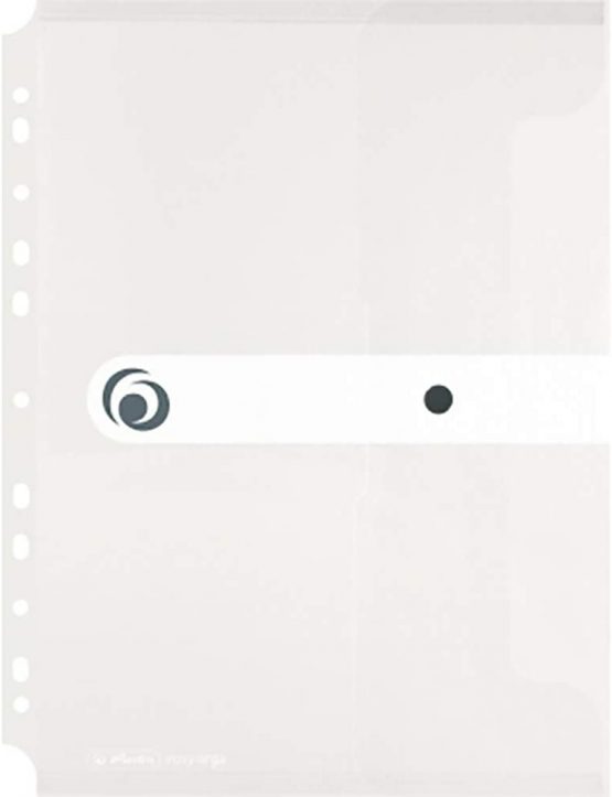 Herlitz 11292935 Folder A4 Plastic with Press Stud Transparent White