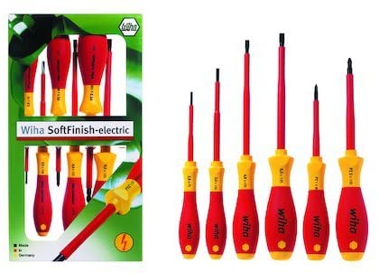 Wiha VDE SoftFinish Slotted/ Pozi Screwdriver Set 25477 (6 Pieces), Red/Yellow - Image 3