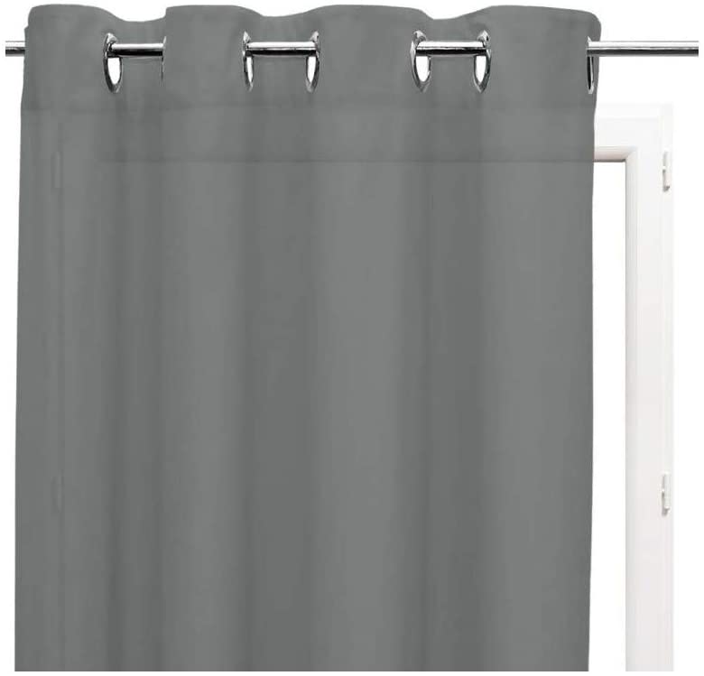 Soleil d 'Ocre 031068 Metal Net Curtain with Eyelets Polyester 140 x 250 cm Grey, W 55.1" x L 94.5" (1 Panels)