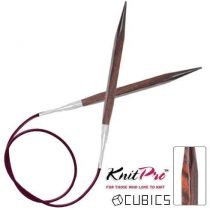 KnitPro 80 cm x 8 mm Cubics Fixed Circular Needles, Rosewood