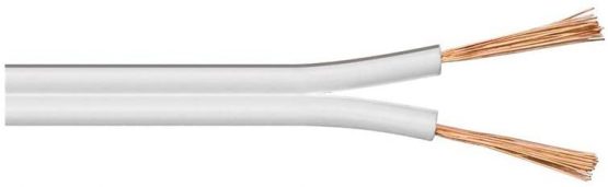 Goobay 15116 Speaker Cable, White, CU, 8 mm Diameter, 25 m Cable Length
