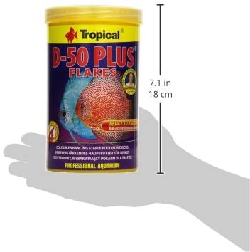 D-50 PLUS 1000ml / 200g - high-protein colour-enhancing flakes for discus and high-nutritional fish, Colourful, 200 g (Pack of 1) - Image 3