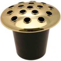 BLACK GOLD LIDS PLASTIC GRAVE VASE INSERT / INNER CEMETARY FLOWER POT