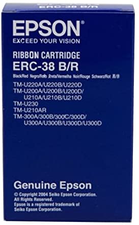 Epson C43S015376 Ribbon Cartridge, Black/Red, Red/Black
