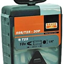 Bahco BH59S/T10-30P T10 Bits for Torx Head Screws, Multi-Colour, 25 mm, Set of 30 Pieces