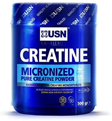 USN Micronized Creatine Monohydrate Powder, Unflavoured, 500g, Energy Drink for High Intensity Training Muscle Growth
