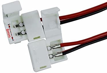 IDEAPRO 10pcs 3528/2835 2Pin 8mm LED Strip Connector,Strip to Wire Quick Solderless Connection for Single Colour Led Strip Lights - Image 3