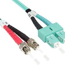 Good Connections LWL Duplex Patch Cable LC to SC Multimode 50/125 Inch Fibre Optic turquoise OM3 - Aqua/Türkis 1 m
