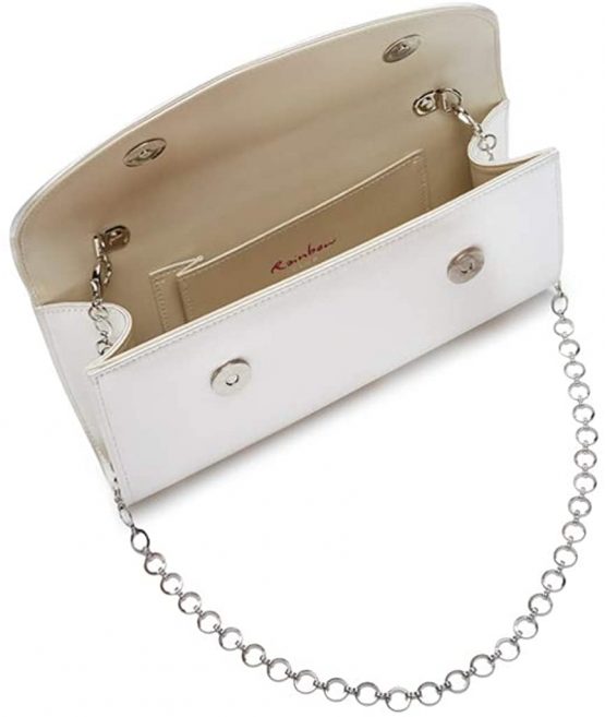 Celina - Classic Ivory Satin Clutch Handbag - Image 4