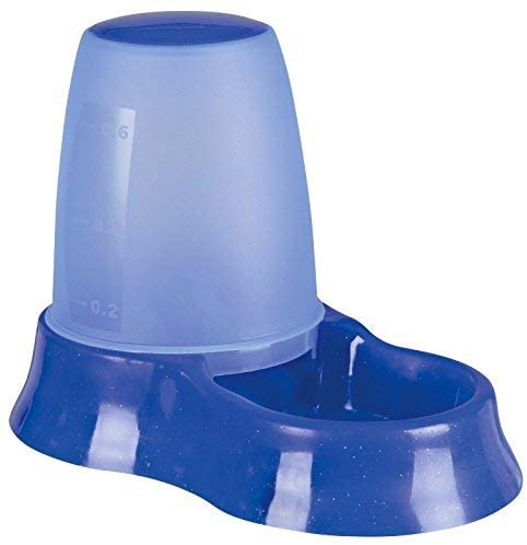 Trixie Food and Water Dispenser, 0.6 Litre, Color assorted (black metallic / blue metallic / granite) - Image 3