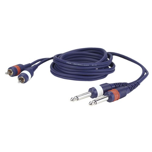 VS-ELECTRONIC - 640102 RCA cable, 2/2, 1.5 m length, blue FL24150, 1.5 Meters