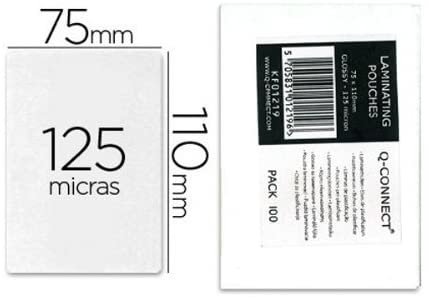 Q-Connect Laminating Bag 110 x 75 mm 125 Mc ID Box of 100