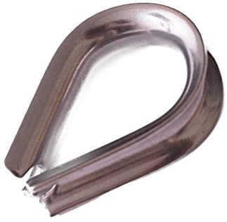 Merriway BH04997 Wire Rope Thimble, M8 (5/16 inch) - A2 316 Marine Grade Stainless Steel, Stainless Steel Finish