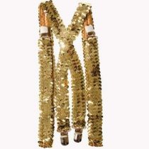 Dress Up America Sequined Suspenders (Gold)