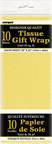 Unique Party 6285 - Yellow Tissue Paper Sheets, Pack of 10 - Image 2